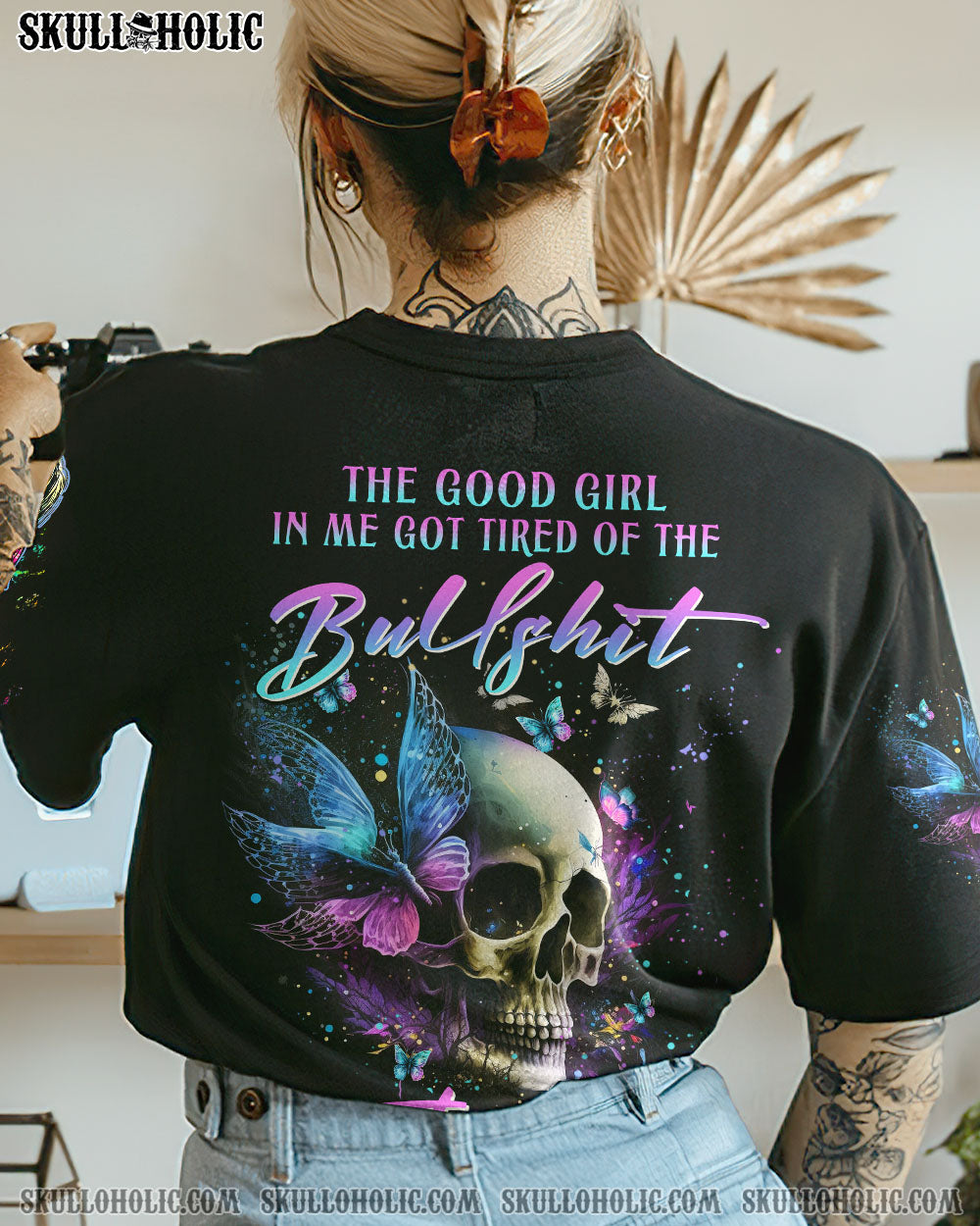 THE GOOD GIRL IN ME GOT TIRED SKULL ALL OVER PRINT - YHHN0802234