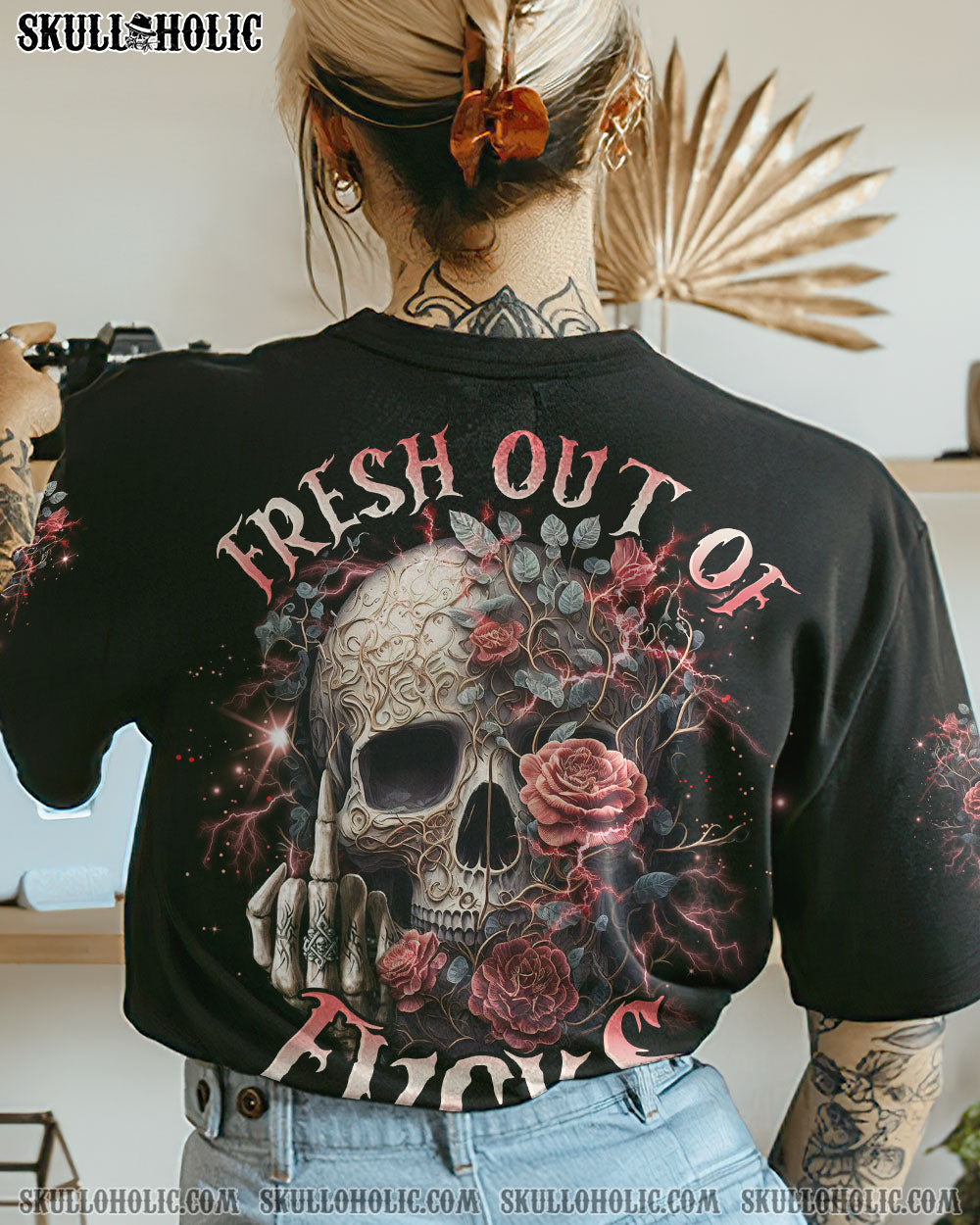 FRESH OUT OF F SKULL ROSE ALL OVER PRINT - TLNO0703232