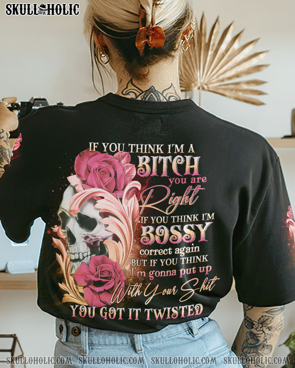 IF YOU THINK I'M A B ROSE SKULL ALL OVER PRINT - YHDU3103234