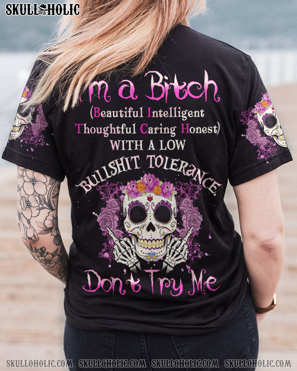 I'M A B DON'T TRY ME SUGAR SKULL ALL OVER PRINT - YHHG2103233