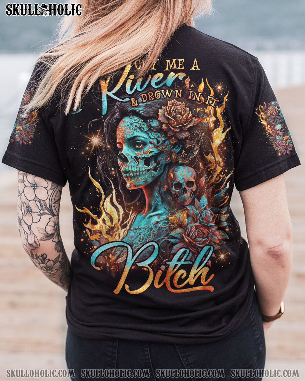 CRY ME A RIVER SUGAR SKULL ALL OVER PRINT - TLNO0404232