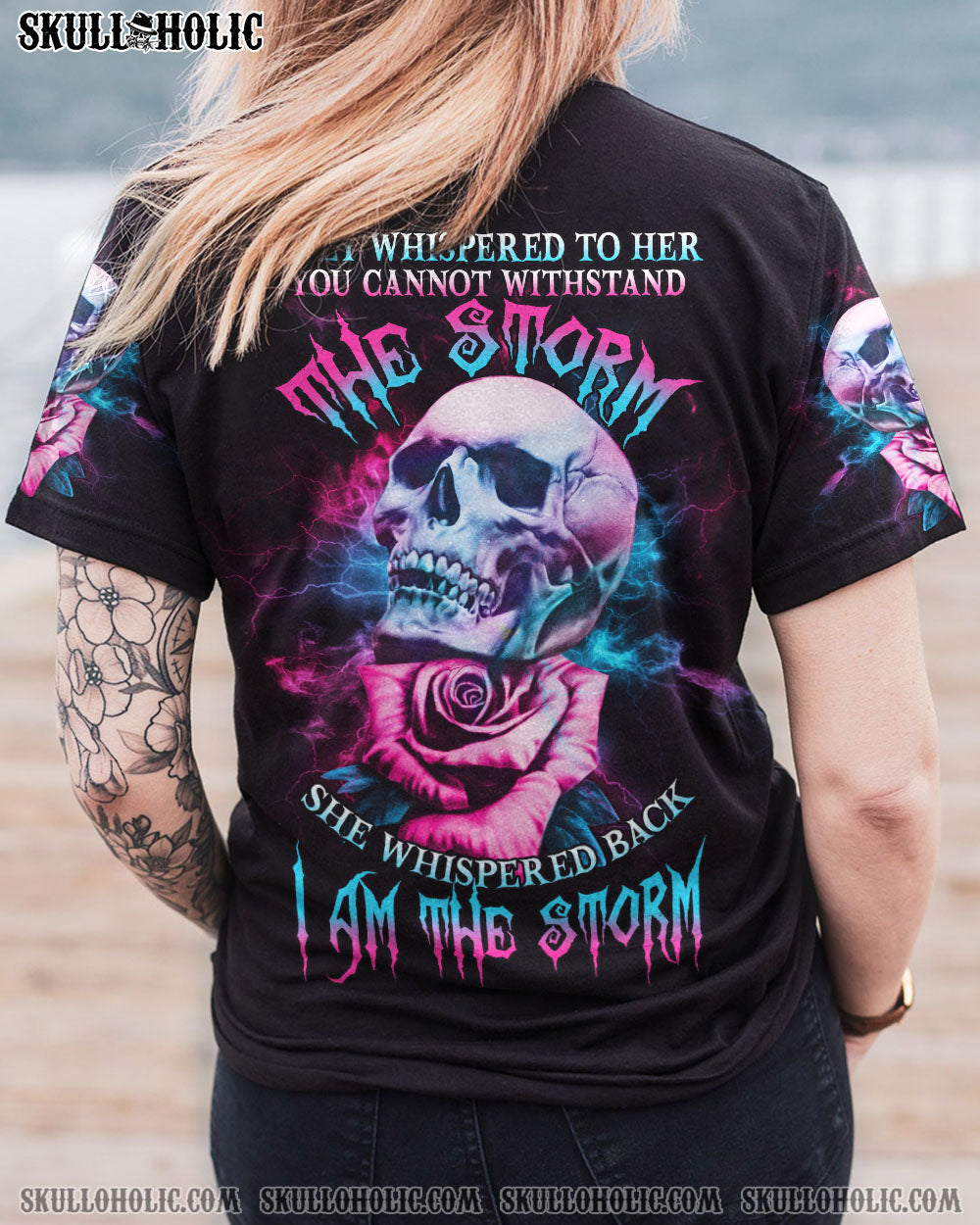 I AM THE STORM ROSE SKULL ALL OVER PRINT - YHHG2702232