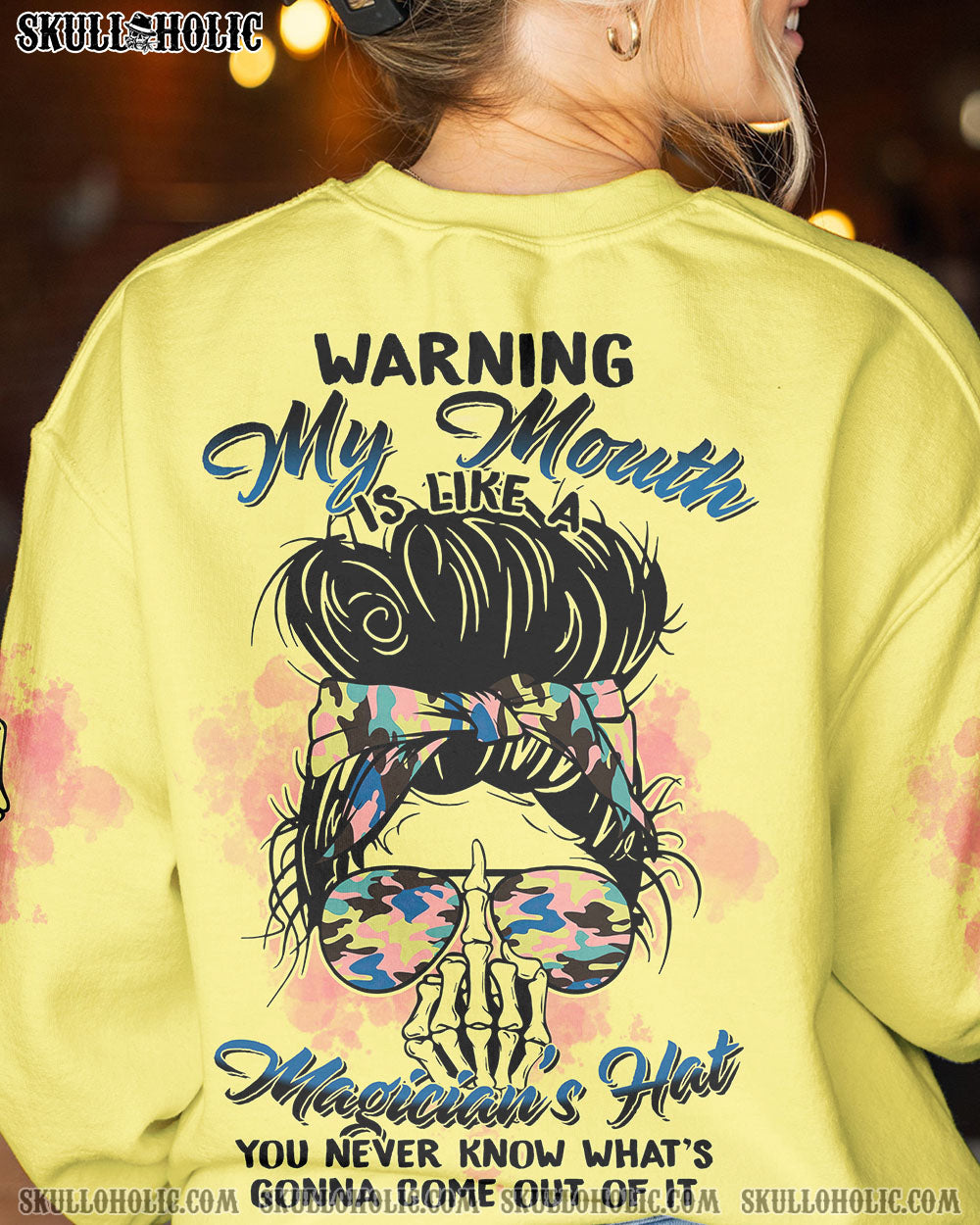 WARNING MY MOUTH MESSY BUN ALL OVER PRINT - TLTR0901231