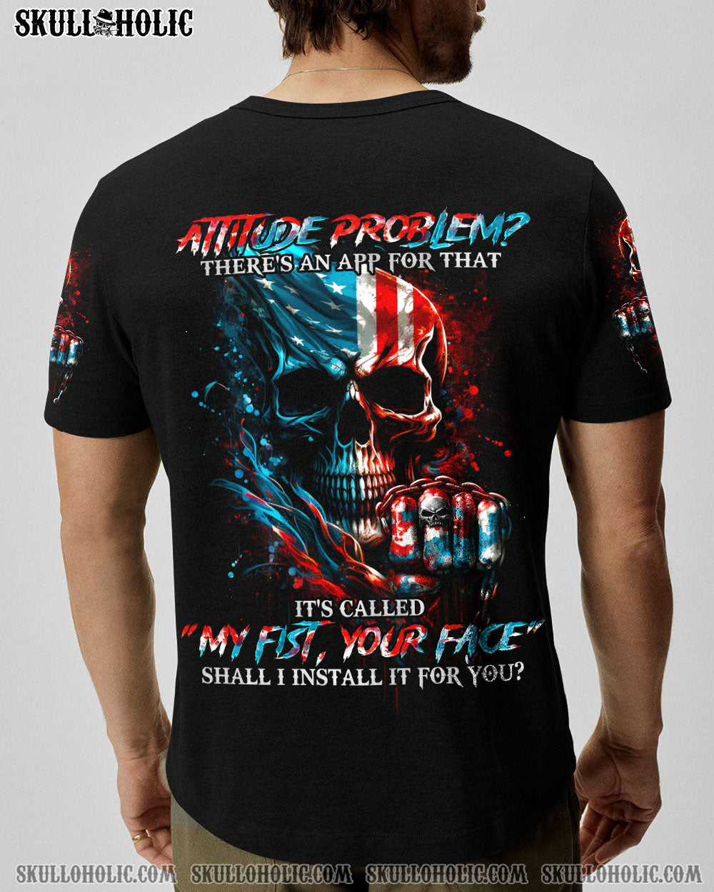 ATTITUDE PROBLEM SKULL FLAG ALL OVER PRINT - TLNO1803233