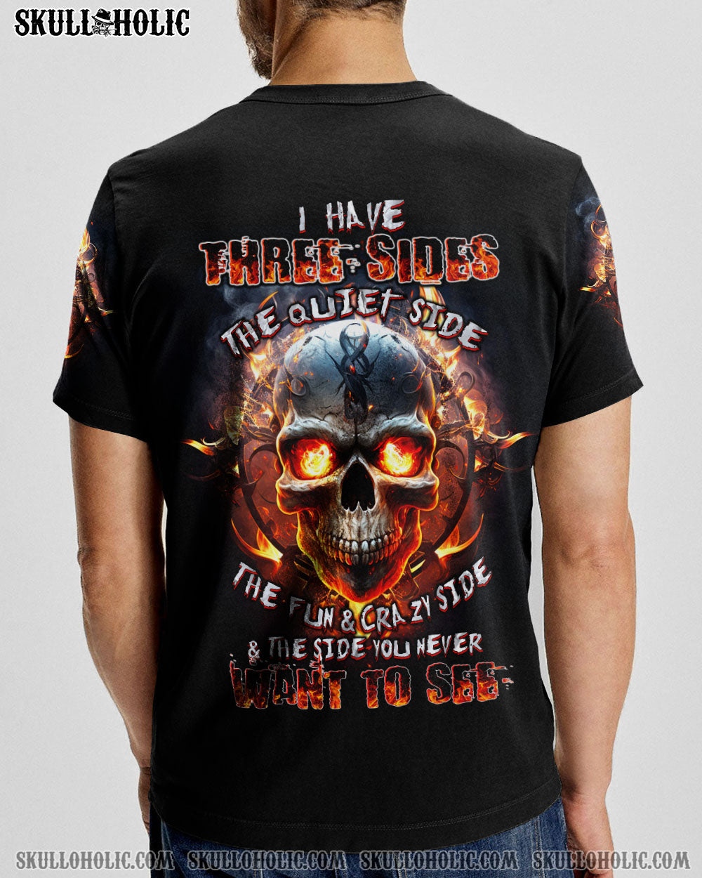 I HAVE THREE SIDES FIRE SKULL ALL OVER PRINT - TLTW1404233