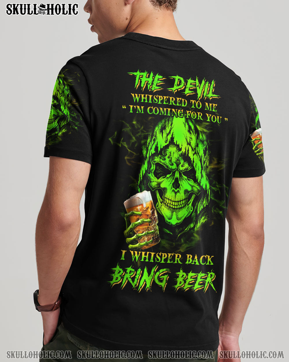 THE DEVIL WHISPERED TO ME BRING BEER SKULL ALL OVER PRINT - YHHN1603234