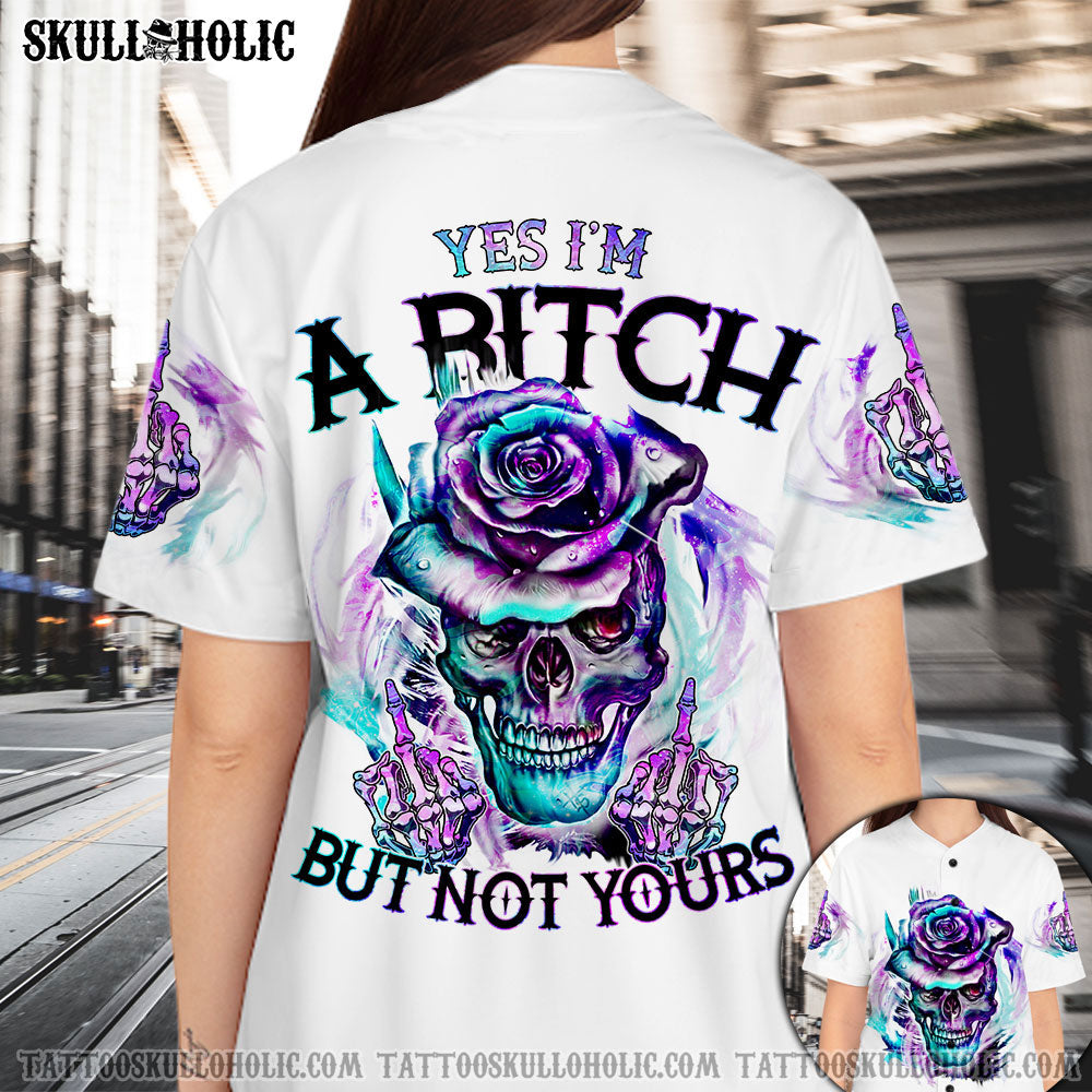 YES I'M A B SKULL ROSE BASEBALL JERSEY - TLTW2006224