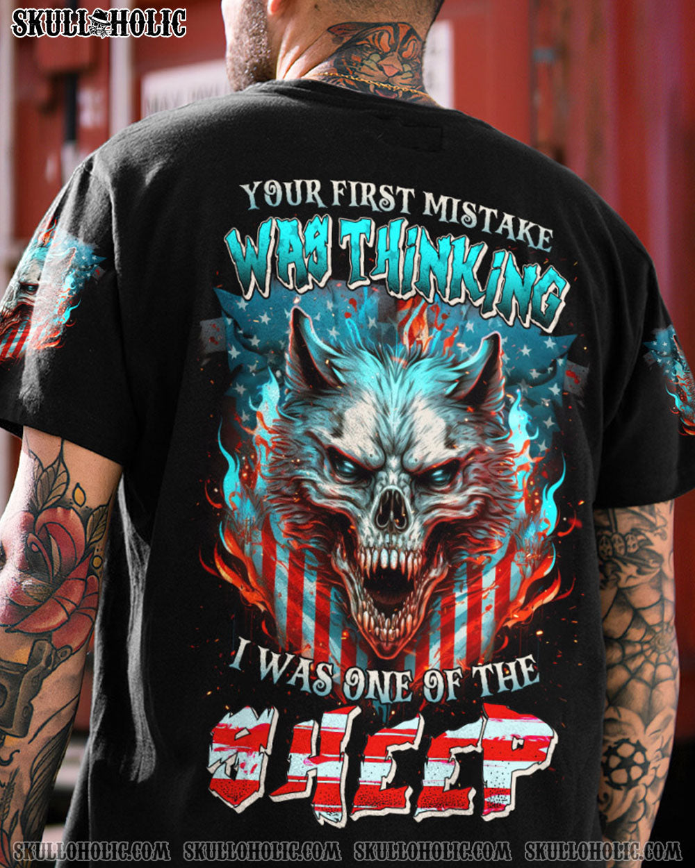 YOUR FIRST MISTAKE WOLF AMERICA FLAG ALL OVER PRINT - TLNZ1804232