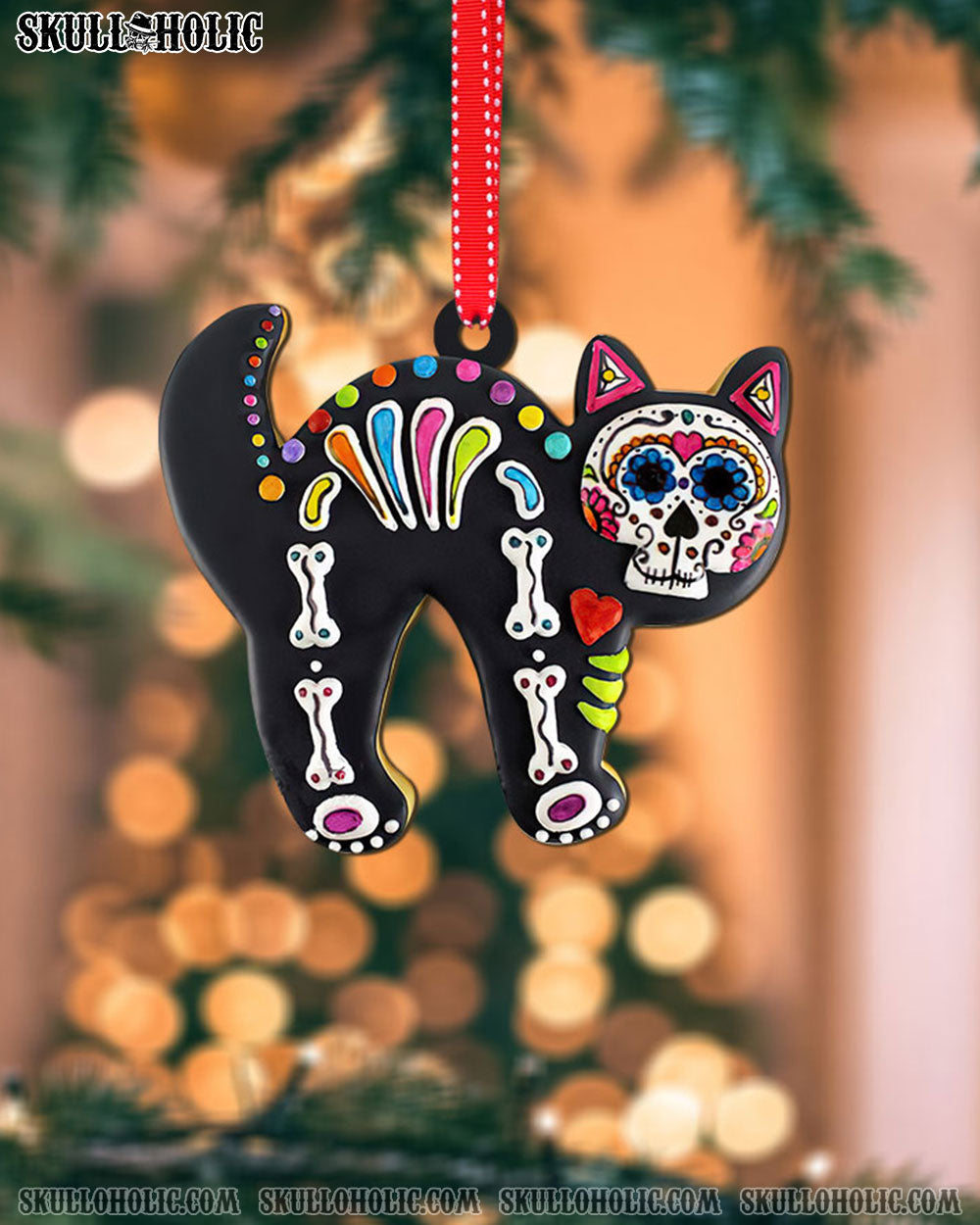 SKL SKELETON COOKIE DOUBLE WOODEN ORNAMENT - TW0711224