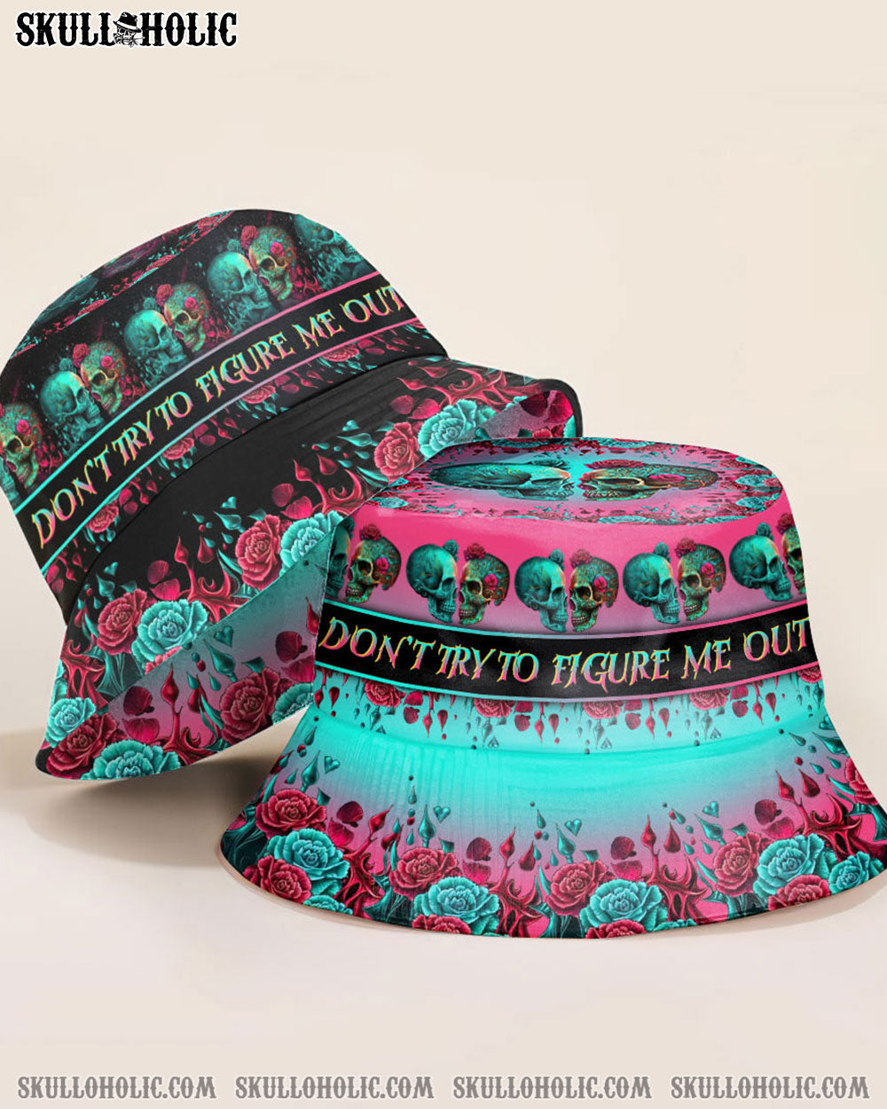 DON'T TRY TO FIGURE ME OUT SKULL BUCKET HAT - TLTR0804231