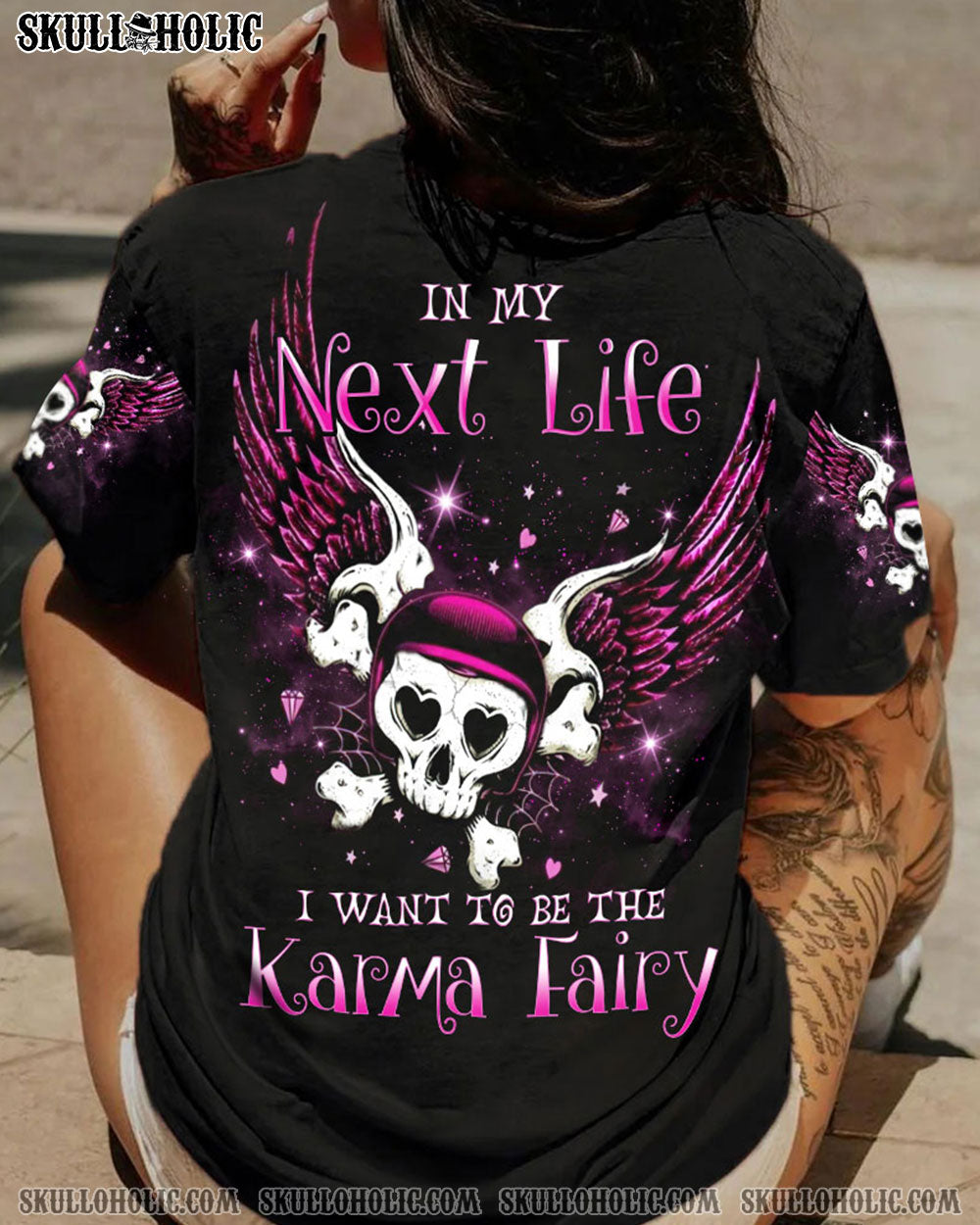 KARMA FAIRY SKULL WINGS BONES ALL OVER PRINT - TLNO2703231