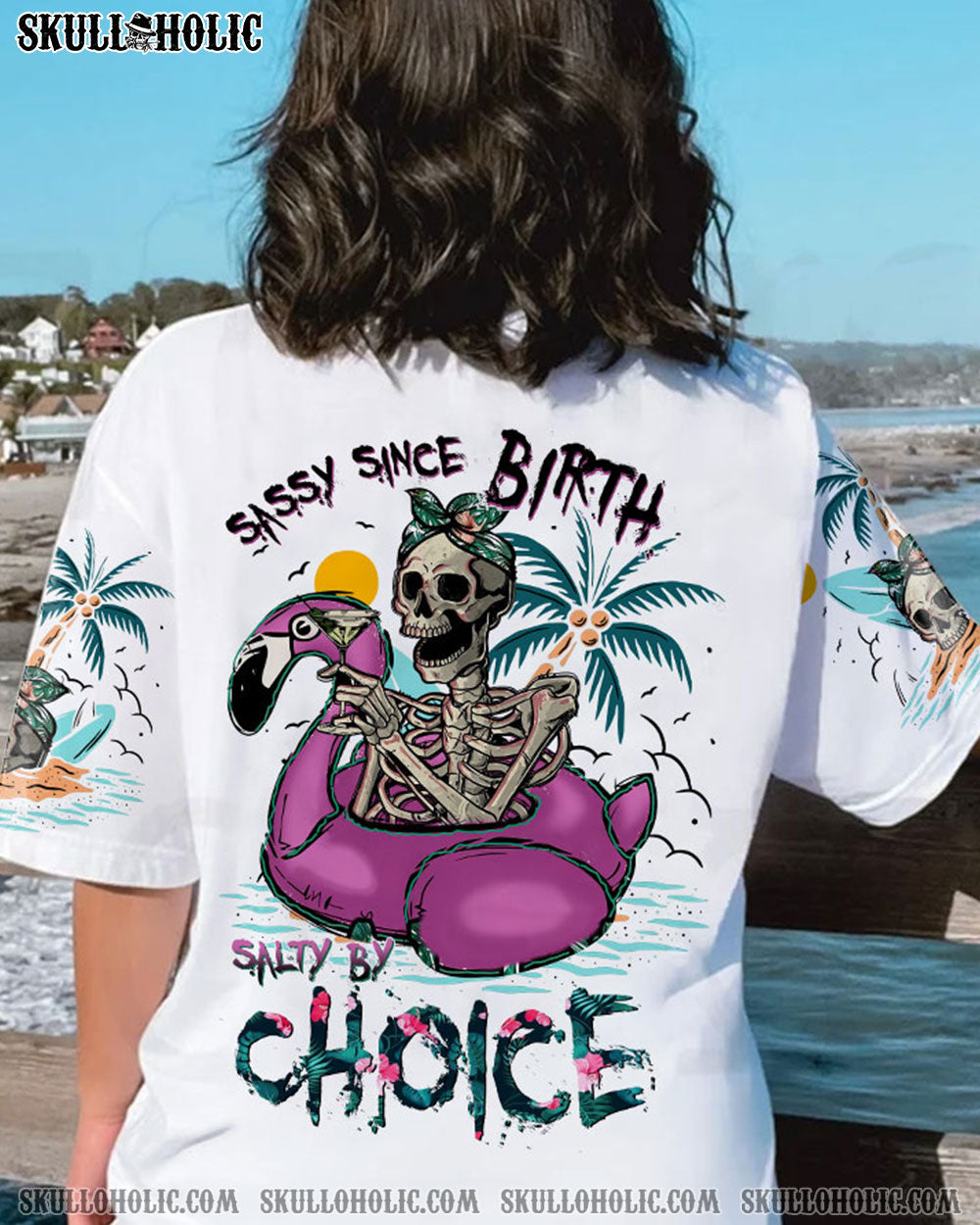 SASSY SINCE BIRTH SALTY BY CHOICE SKELETON ALL OVER PRINT - TLTW0601222