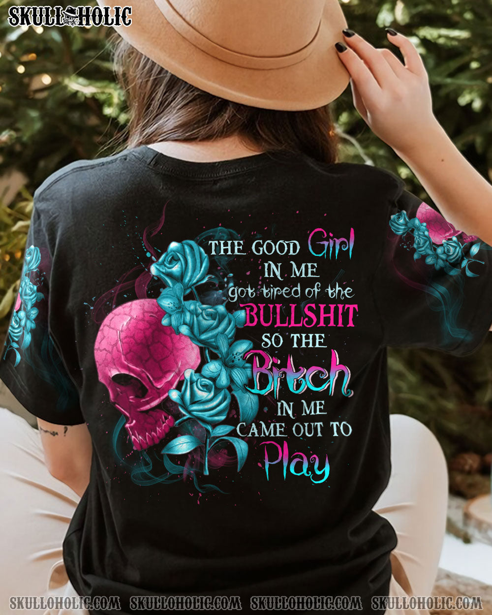 THE GOOD GIRL IN ME GOT TIRED SKULL ALL OVER PRINT - YHLN0812223