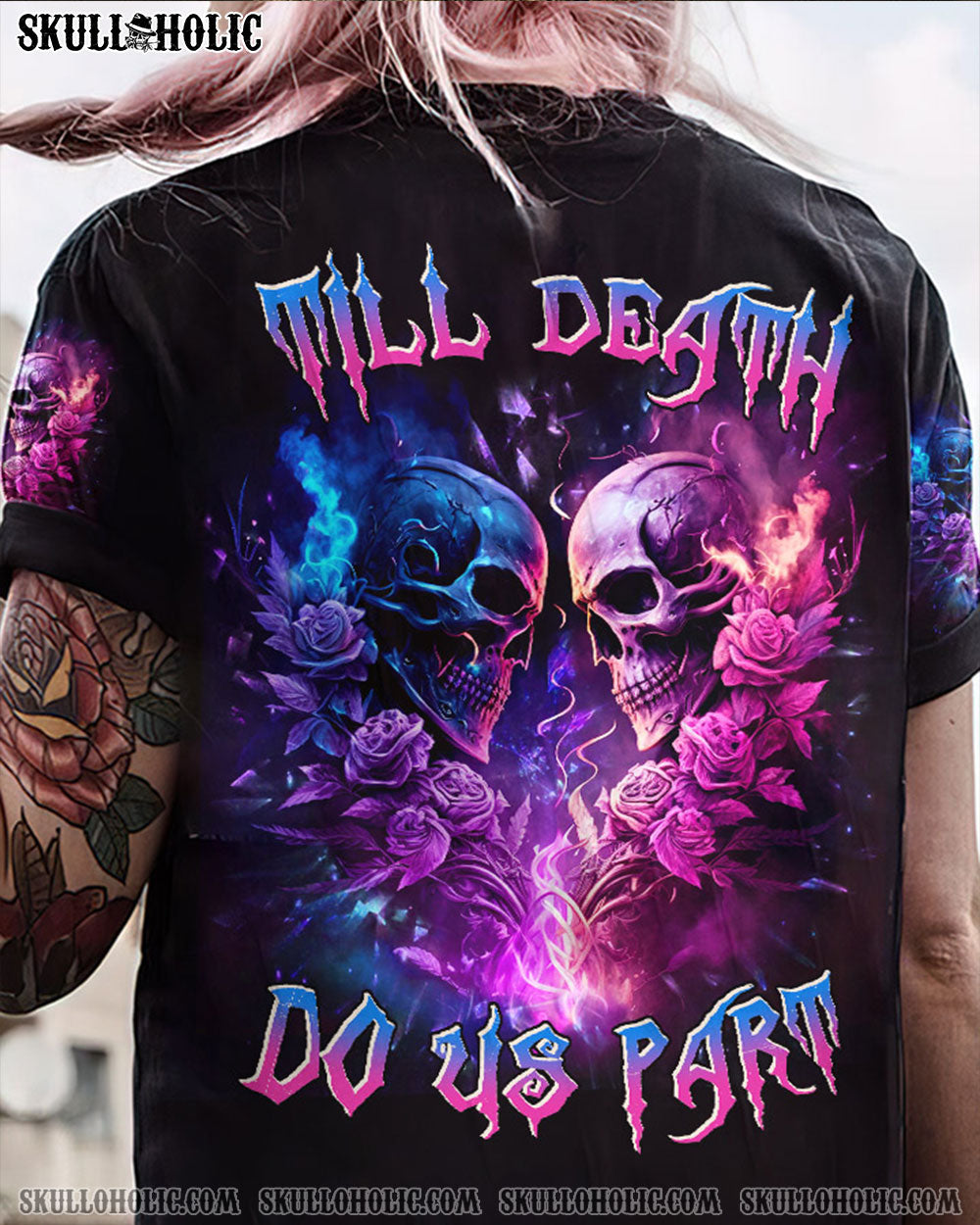 TILL DEATH DO US PART SKULL ROSE ALL OVER PRINT - TLNZ1804234