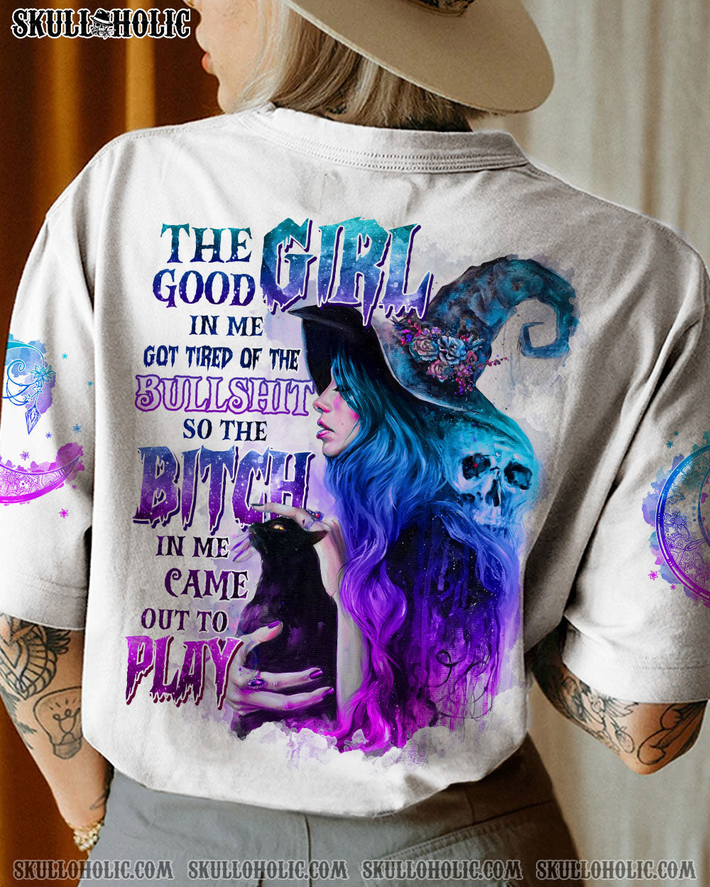 THE GOOD GIRL IN ME GOT TIRED SKULL WITCH HALLOWEEN ALL OVER PRINT - YHTG2907225