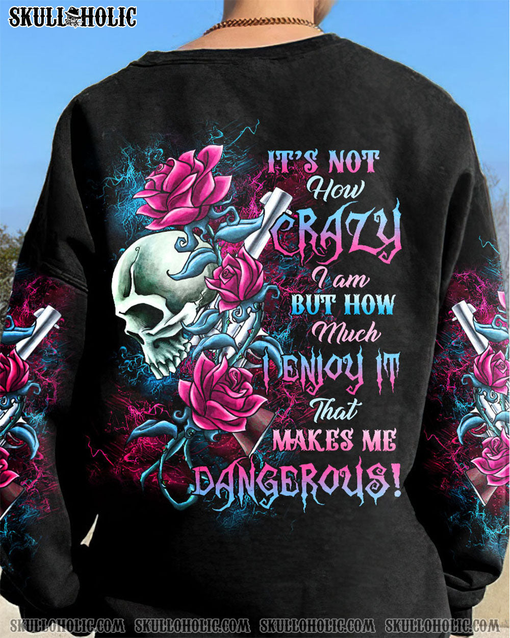 THAT MAKES ME DANGEROUS ROSE SKULL G ALL OVER PRINT - TLTR1301234