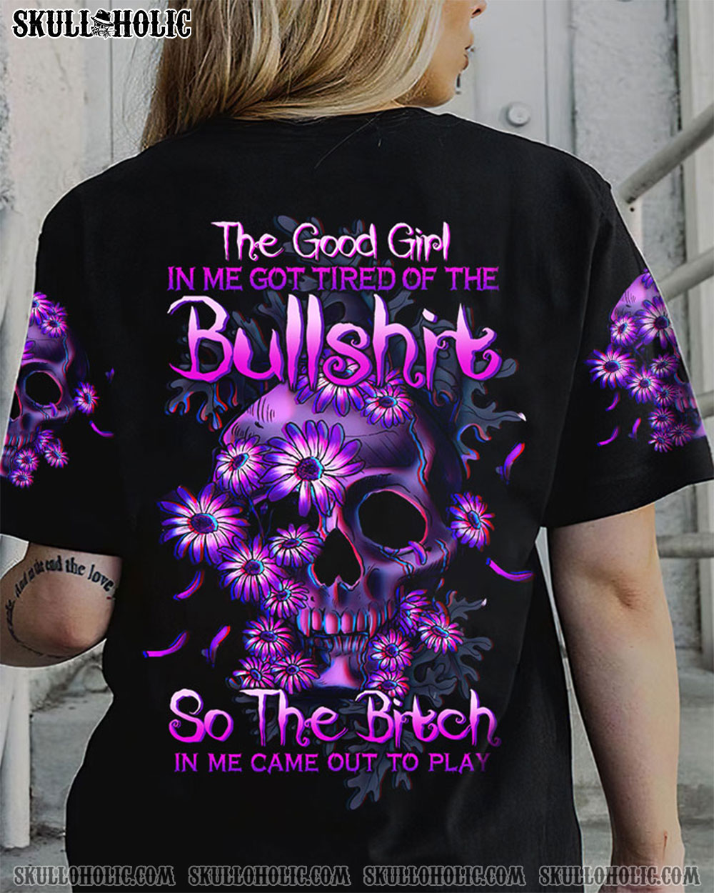 THE GOOD GIRL IN ME DAISY SKULL ALL OVER PRINT - TLTW1912222