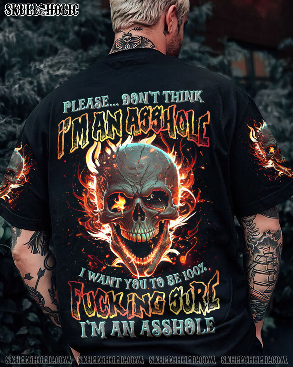 PLEASE DON'T THINK I'M AN A SKULL FIRE ALL OVER PRINT - TLNZ1104231