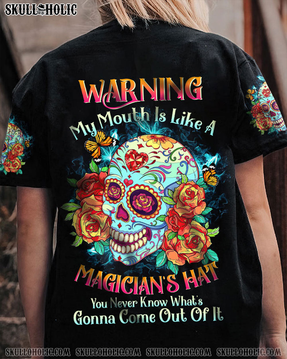 WARNING MY MOUTH COLORFUL SKULL ALL OVER PRINT - TLTW2004231