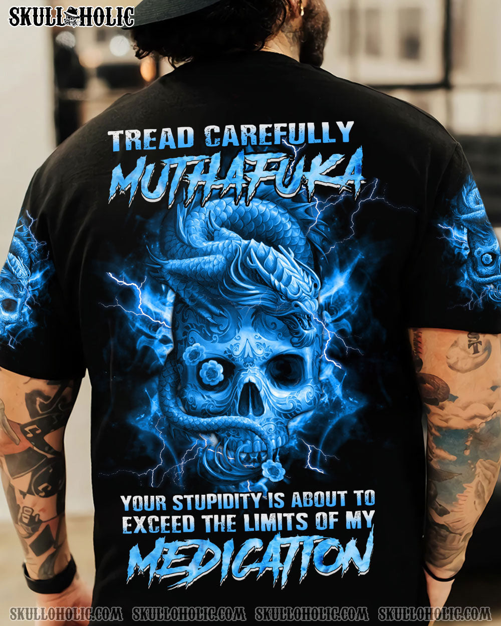 TREAD CAREFULLY MUTHAFUKA SKULL ALL OVER PRINT - YHHN0808221