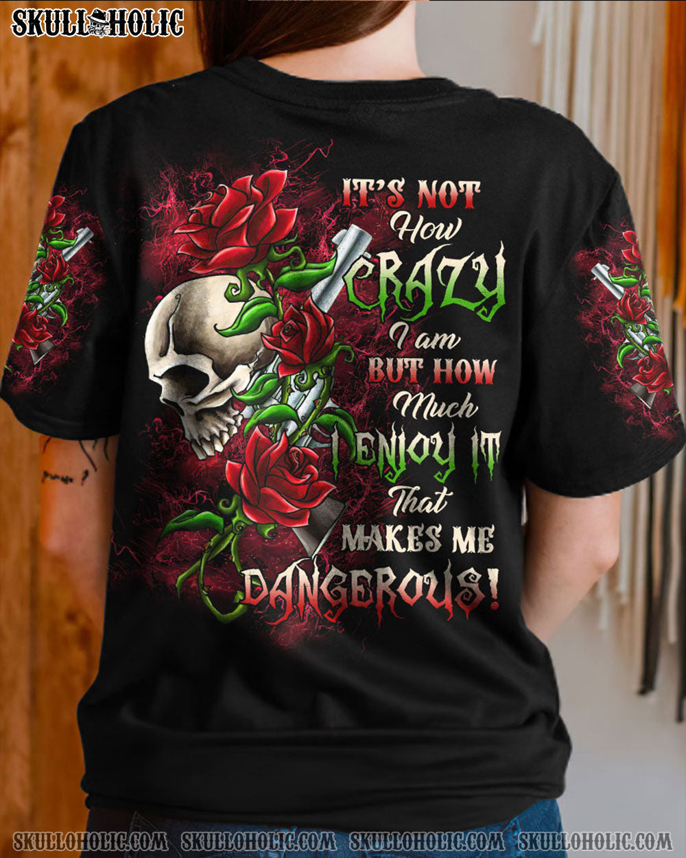 THAT MAKES ME DANGEROUS  ROSE SKULL G ALL OVER PRINT - TLTR0501234