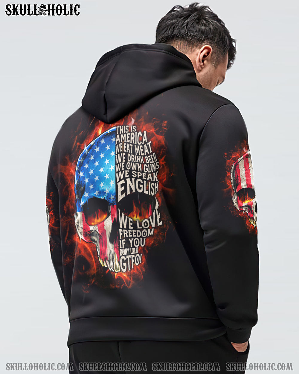 THIS IS AMERICA SKULL FIRE EYES ALL OVER PRINT - TLTM2411223