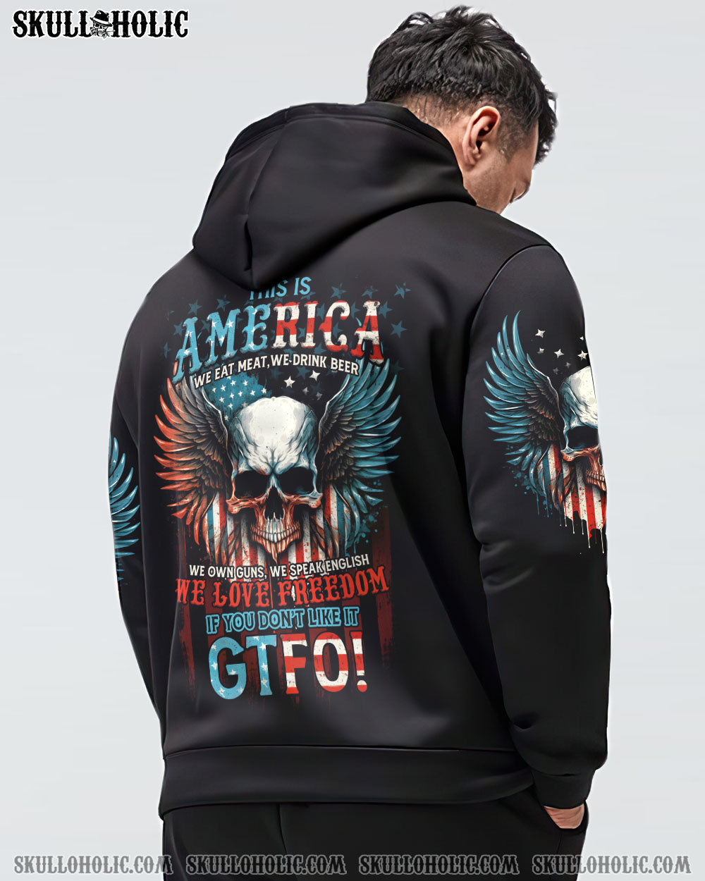 THIS IS AMERICA SKULL WINGS ALL OVER PRINT - TLTM1002234