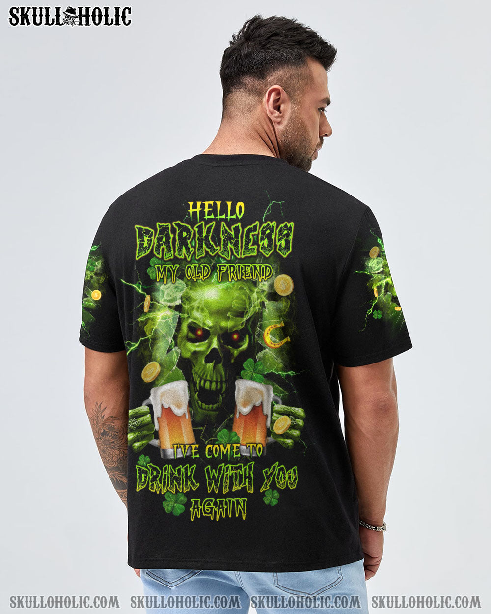 HELLO DARKNESS CRACK SKULL PATRICK'S DAY ALL OVER PRINT - TLTW2801232