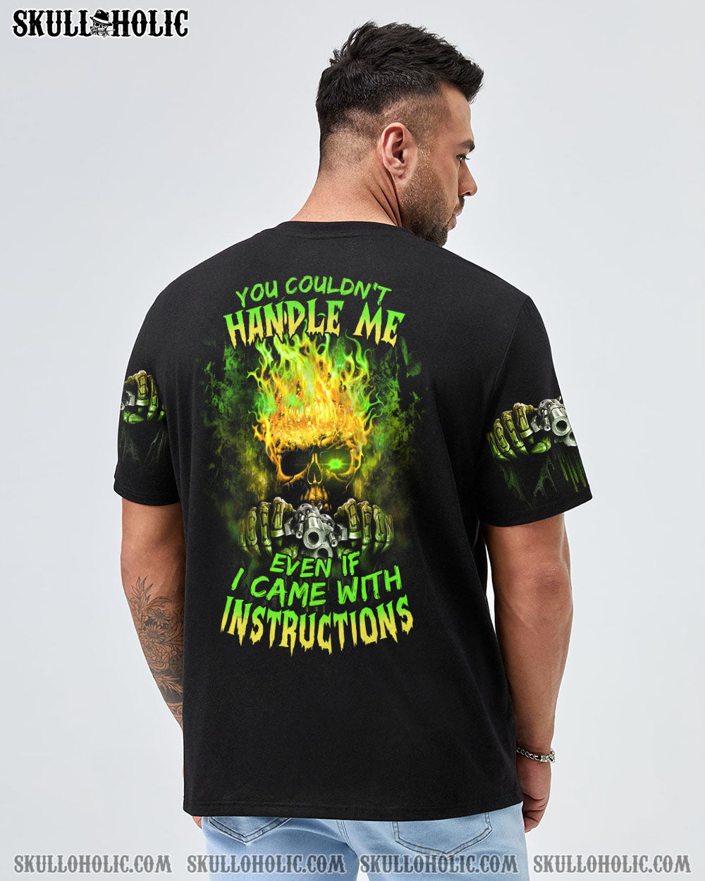 YOU COULDN'T HANDLE ME FIRE SKULL ALL OVER PRINT - TLTM2112222