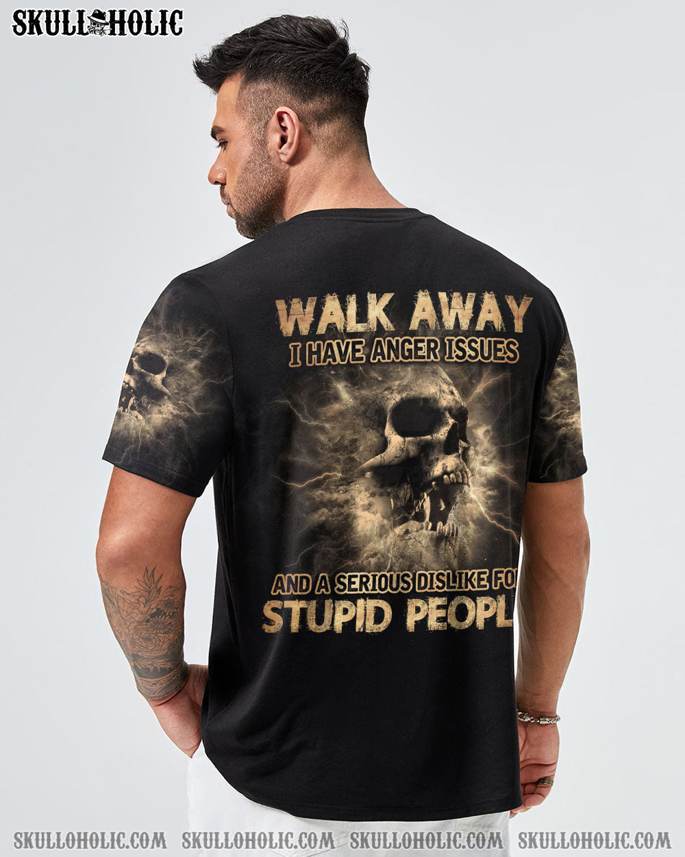 WALK AWAY I HAVE ANGER ISSUES SKULL ALL OVER PRINT - YHLN1612221