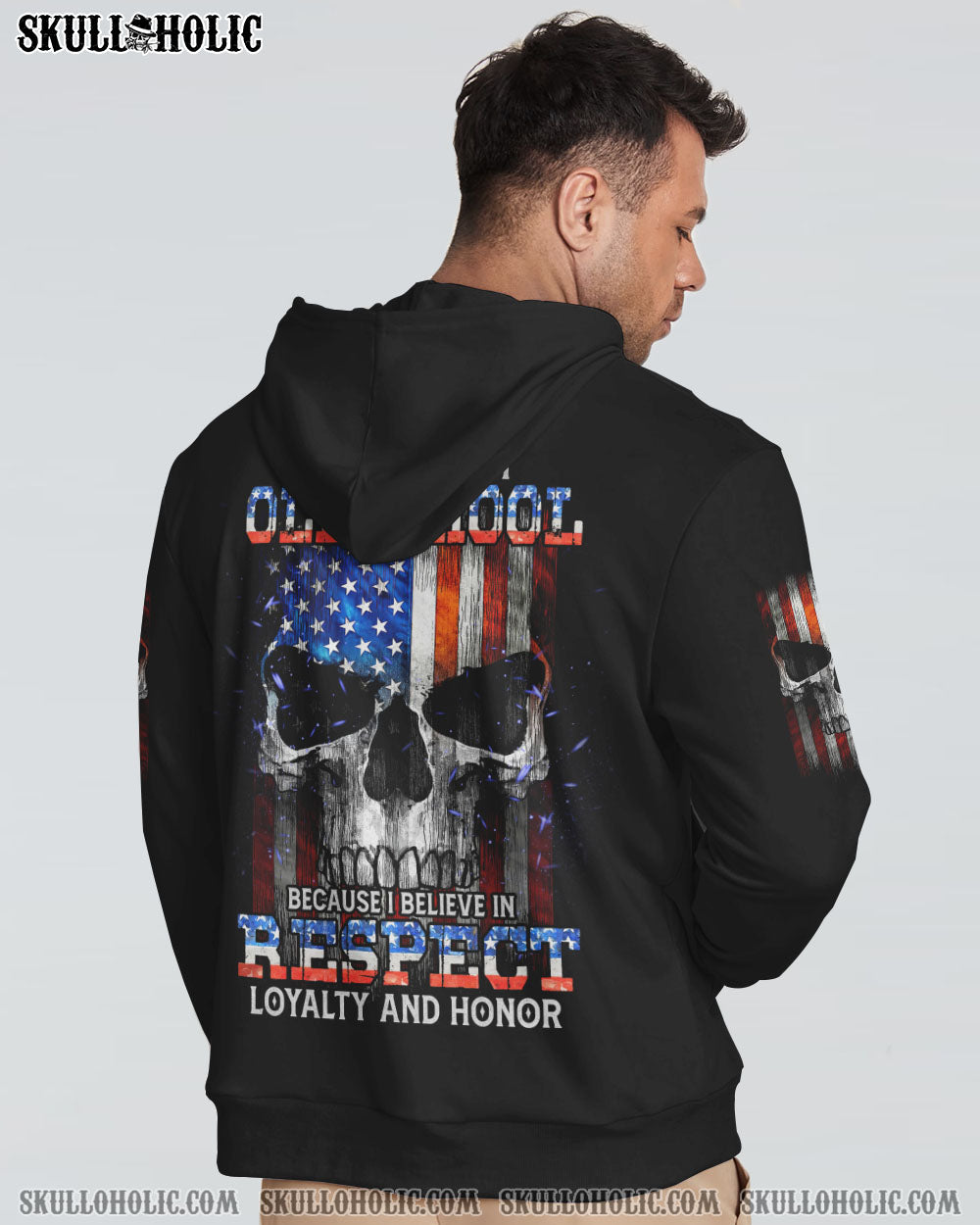 LOYALTY AND HONOR SKULL FLAG ALL OVER PRINT - TLTM2810223