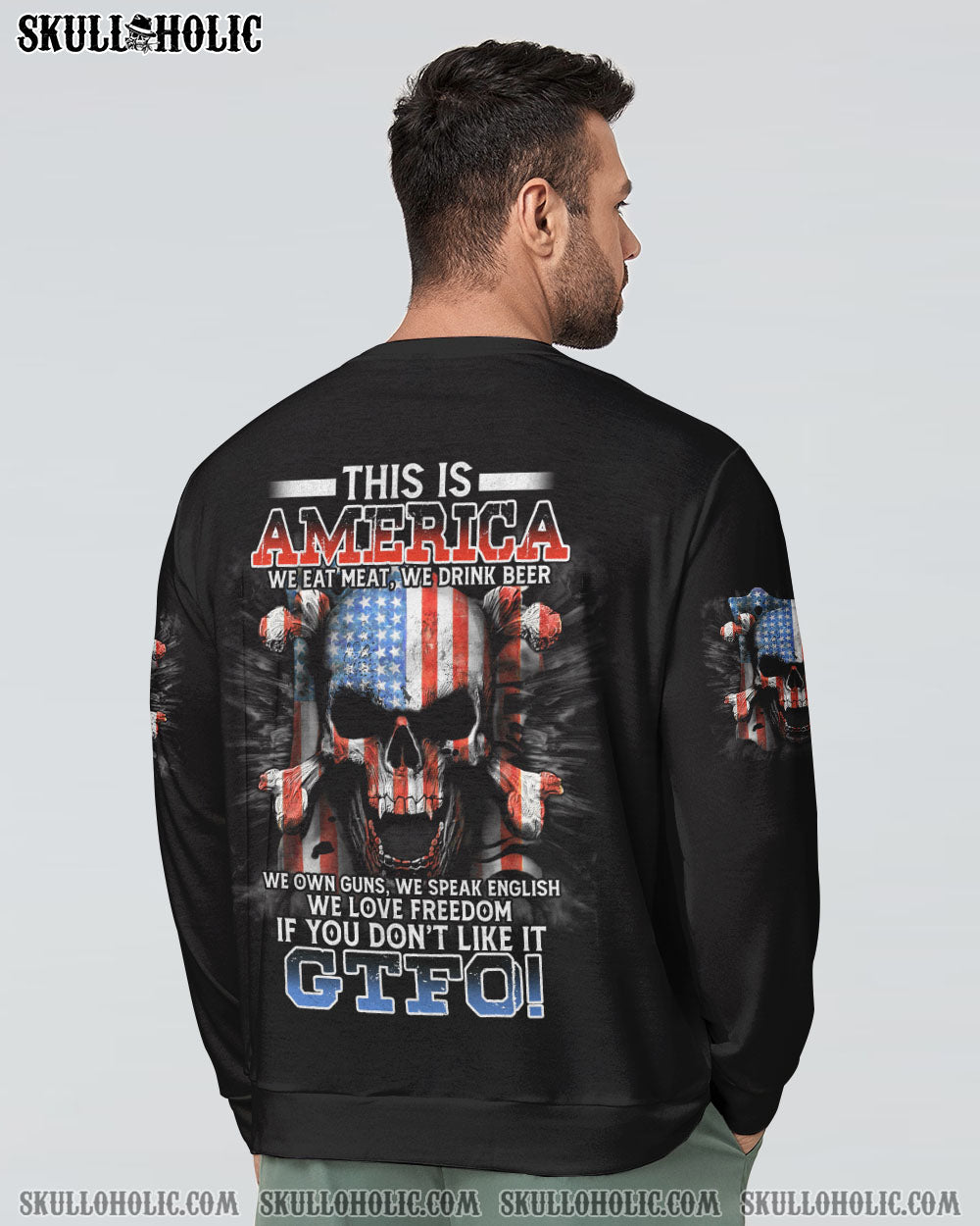 THIS IS AMERICA SKULL BONES ALL OVER PRINT - TLTM0410223