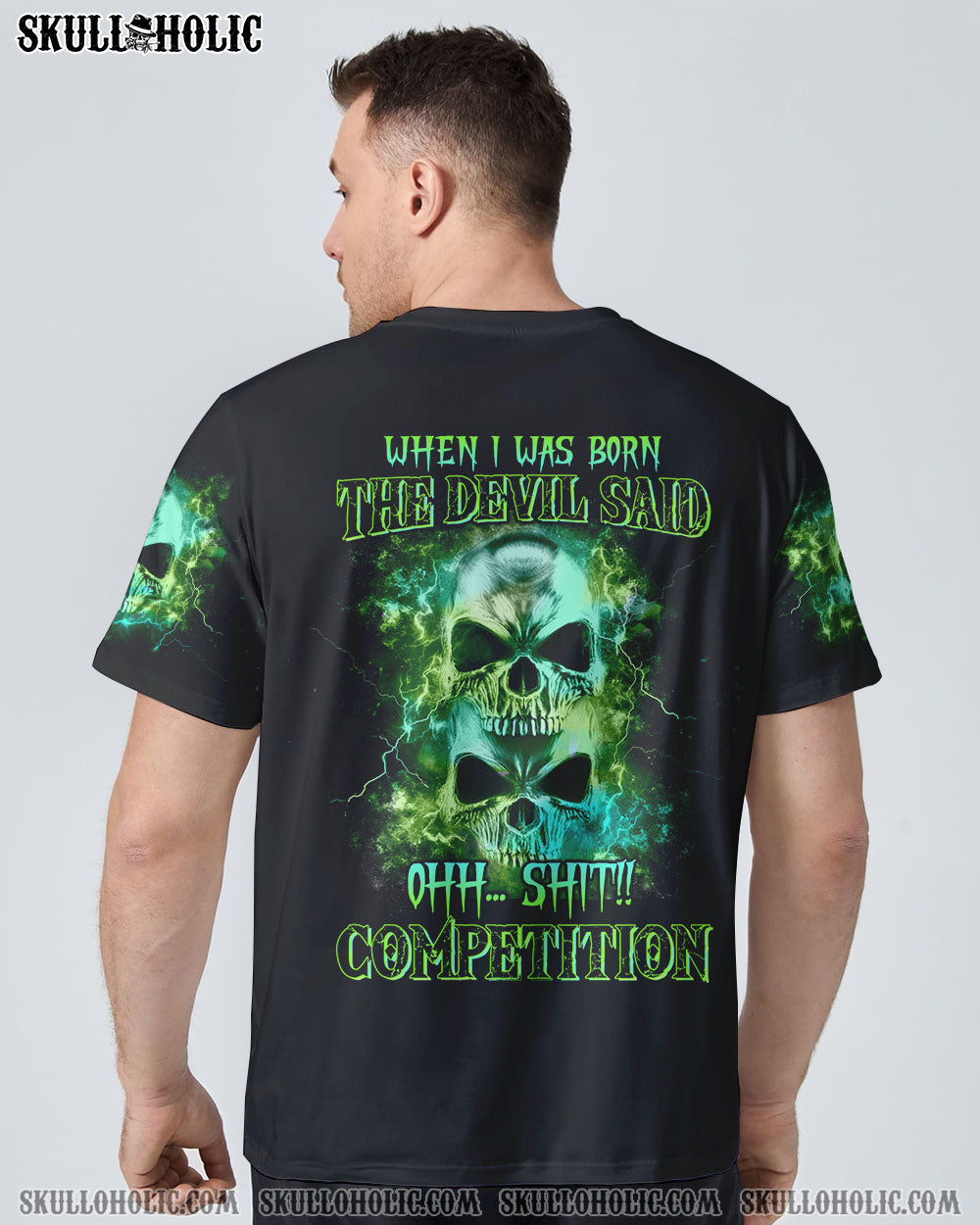 WHEN I WAS BORN 2 SKULLS ALL OVER PRINT - TLTW130822