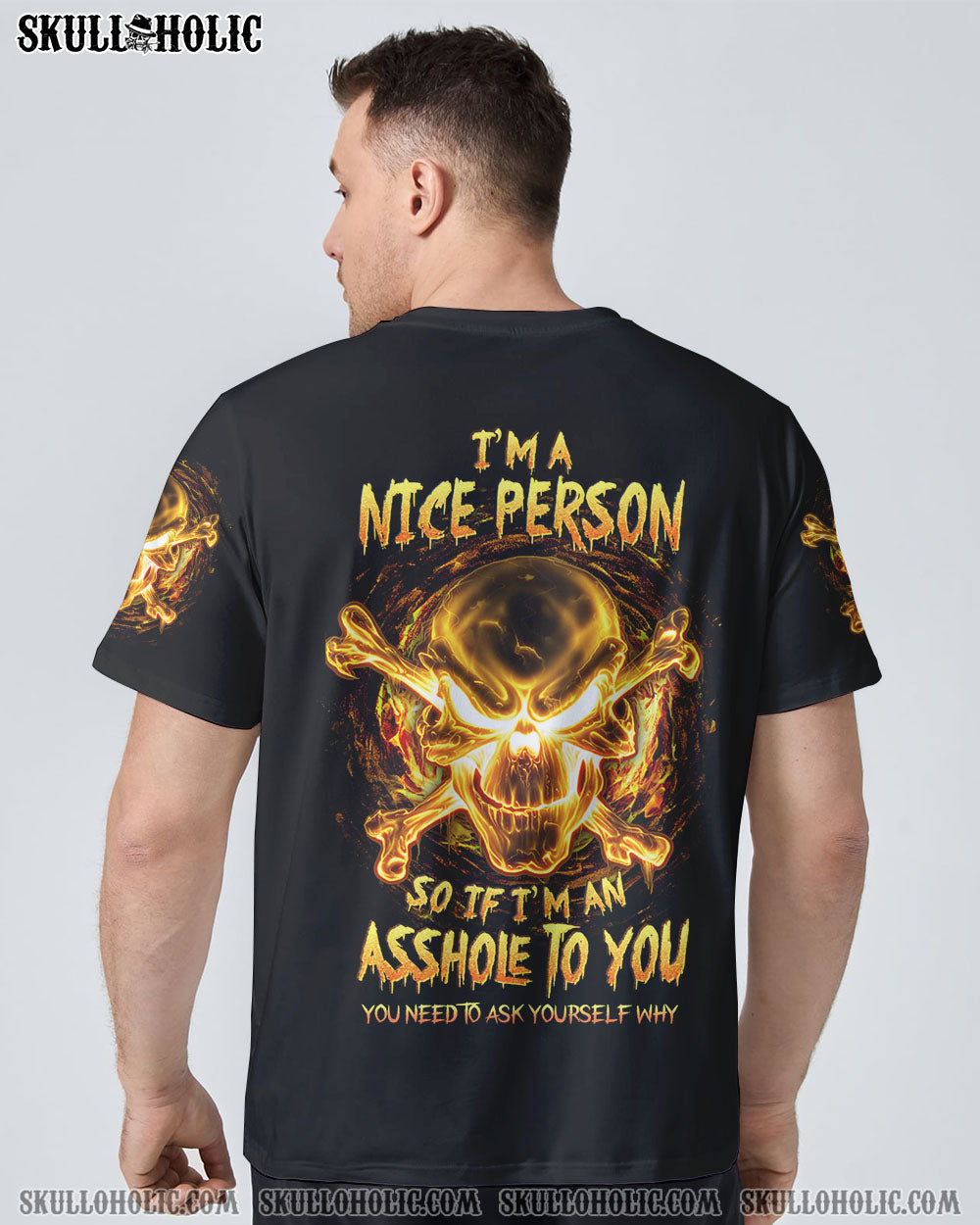 I'M A NICE PERSON SKULL ALL OVER PRINT - YHTG1110221