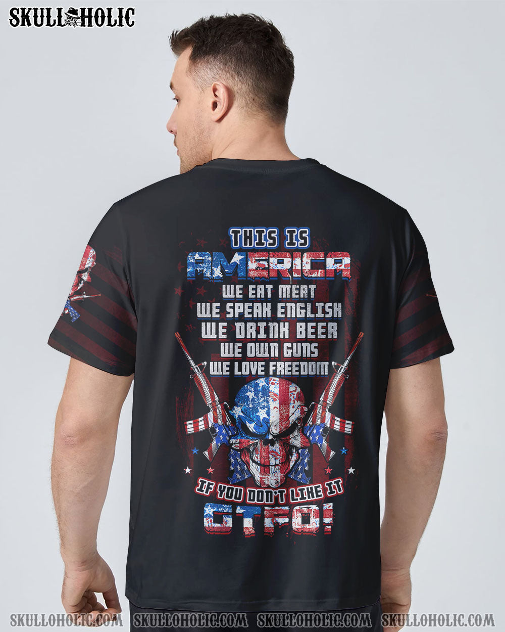 THIS IS AMERICA PATRIOTIC SKULL ALL OVER PRINT - YHTG1010223