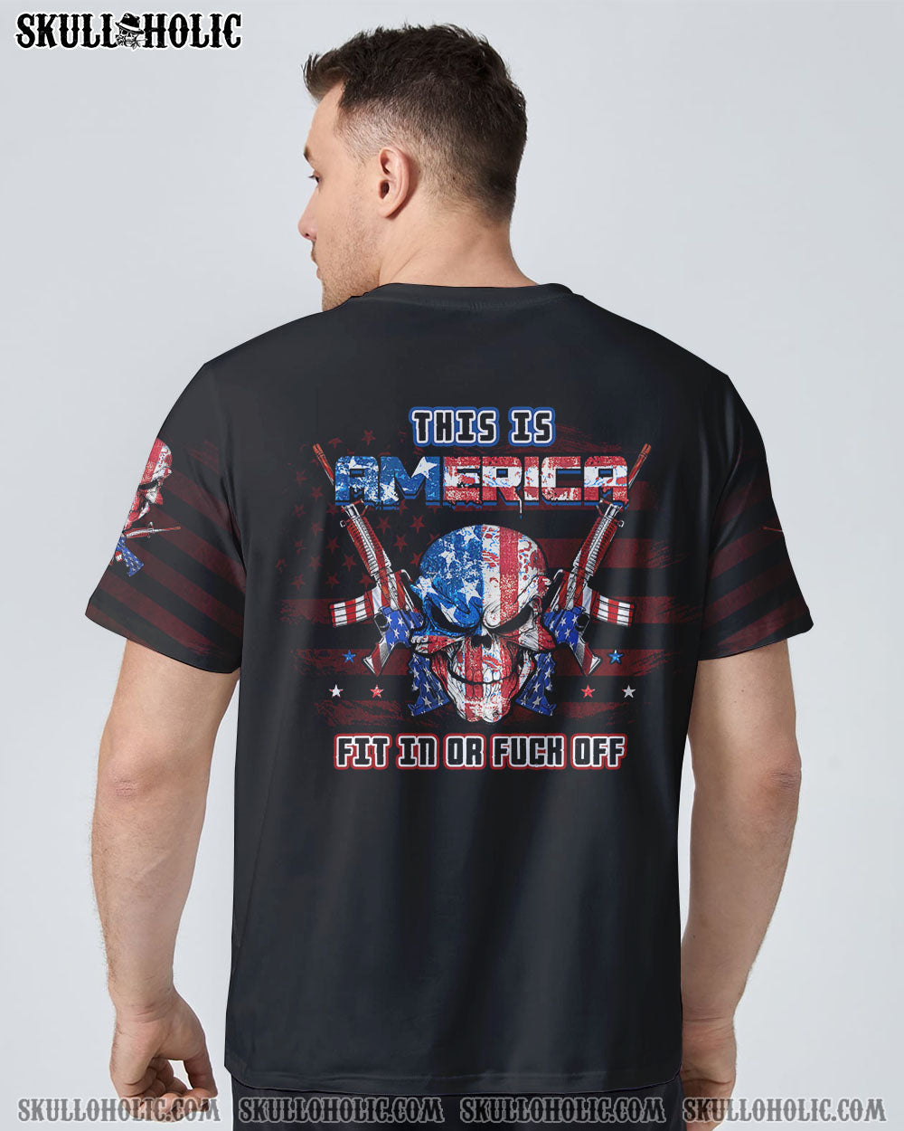 THIS IS AMERICA PATRIOTIC SKULL ALL OVER PRINT - YHTG2610221