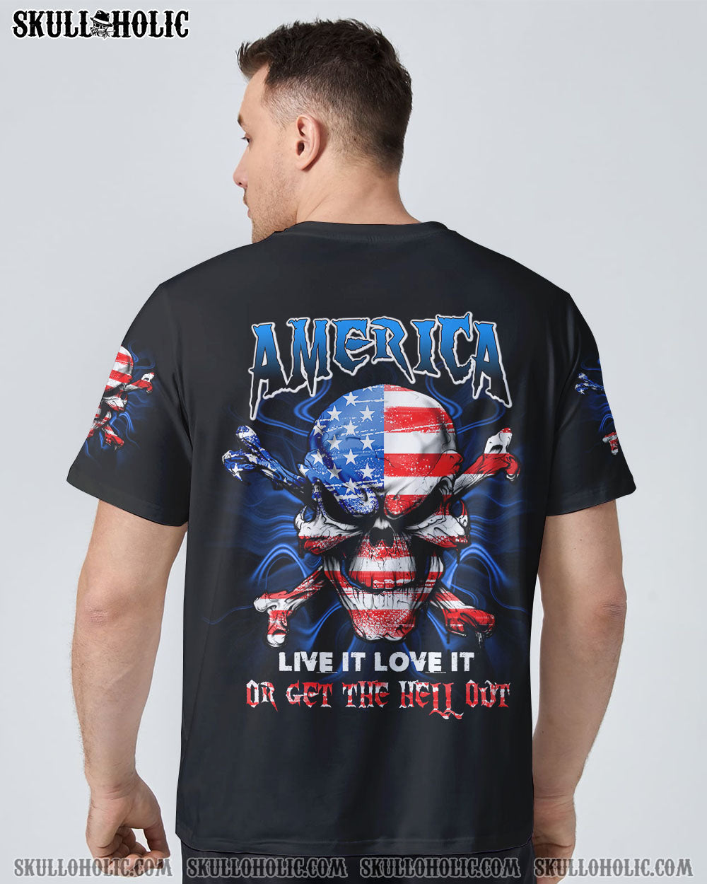 AMERICA LIVE IT SKULL BONES ALL OVER PRINT - TLTW2009225