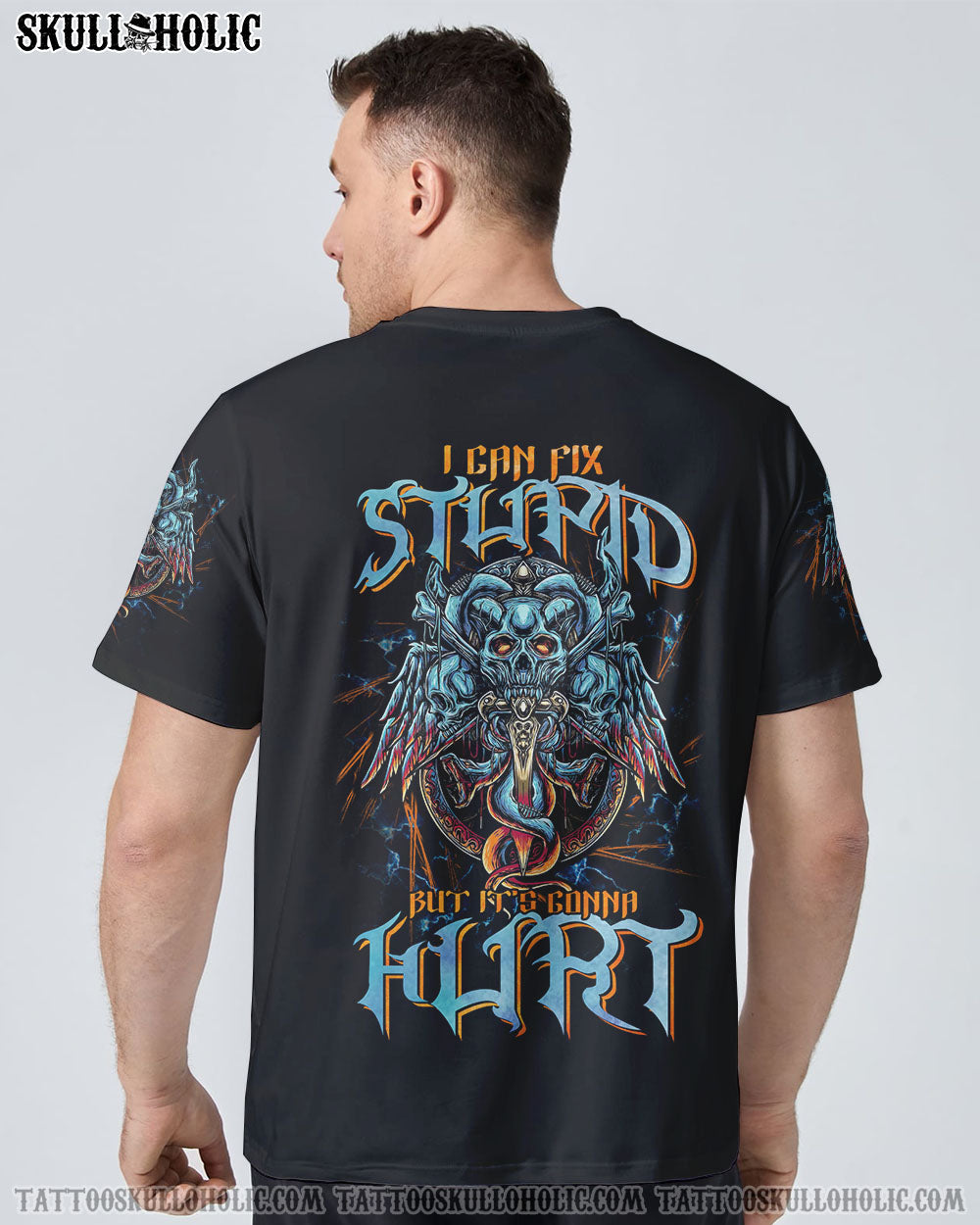 I CAN FIX STUPID WINGS DEMON SKULL ALL OVER PRINT - TLTR2507221KI