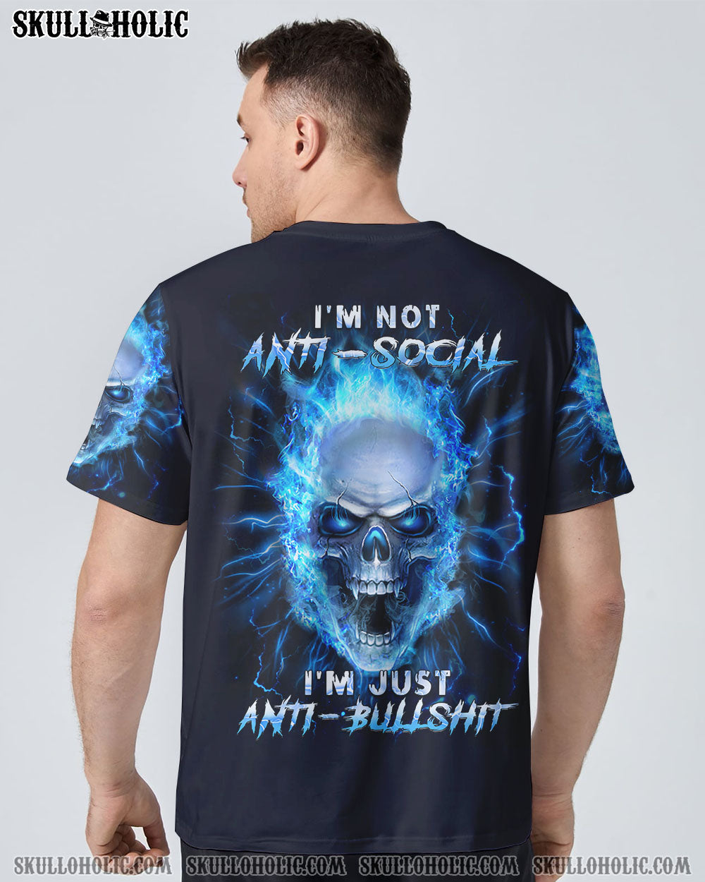 I'M NOT ANTI-SOCIAL SKULL FIRE ALL OVER PRINT - YHTH2308221