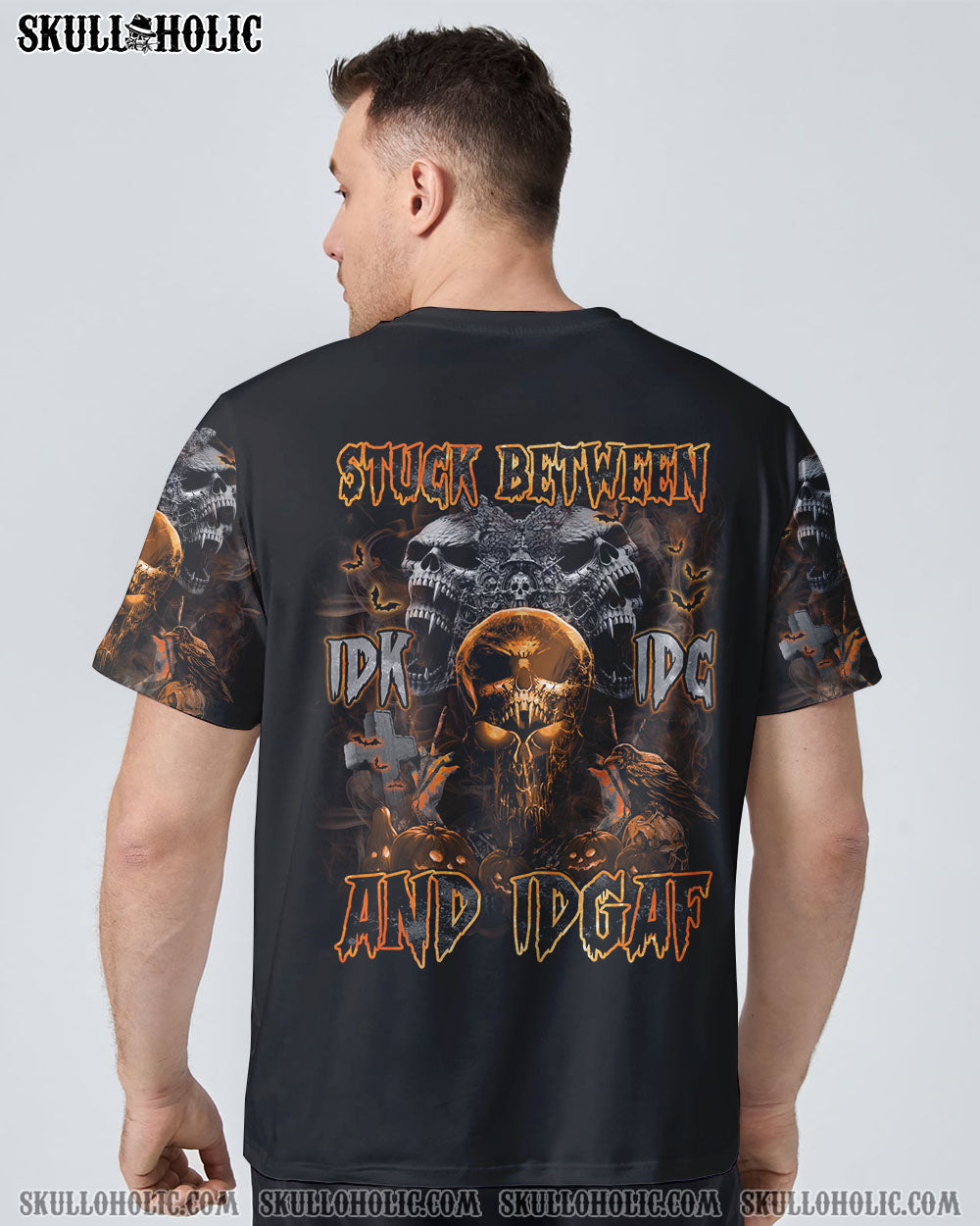 STUCK BETWEEN EVIL SKULL HALLOWEEN ALL OVER PRINT - TLTM0909224