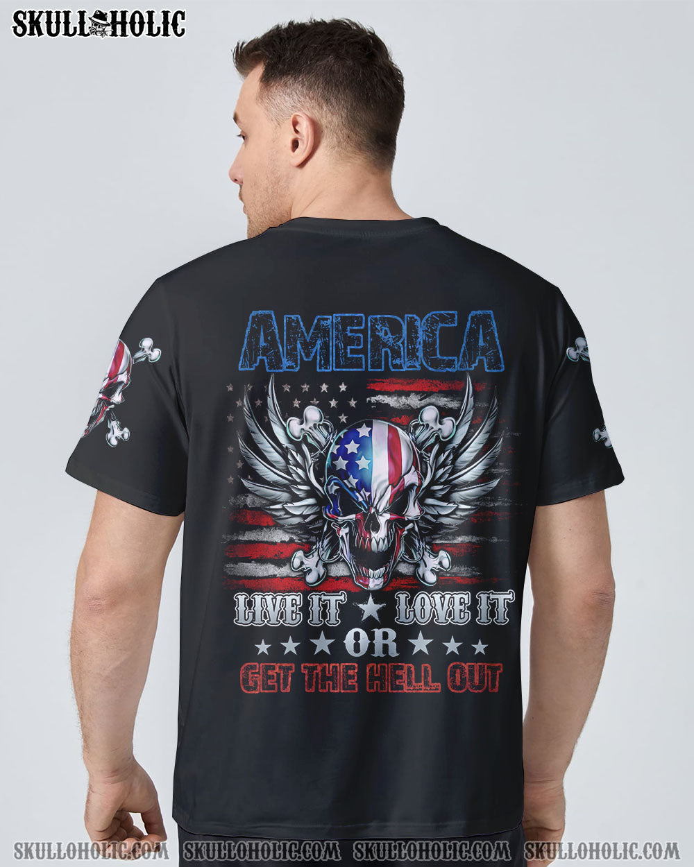 AMERICA LIVE IT LOVE IT WINGS SKULL ALL OVER PRINT - TLNZ1509222