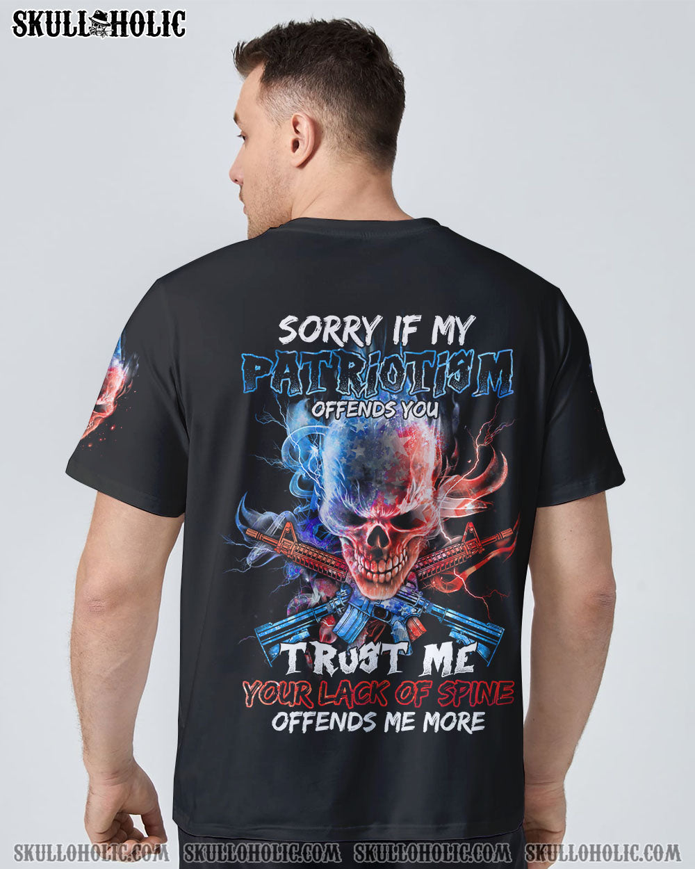 SORRY IF MY PATRIOTISM SKULL FLAMING AMERICAN ALL OVER PRINT - TLNZ1508224