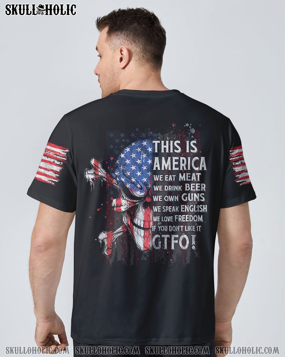 (HOT DEAL) THIS IS AMERICA PATRIOTIC SKULL ALL OVER PRINT - YHHN0909222