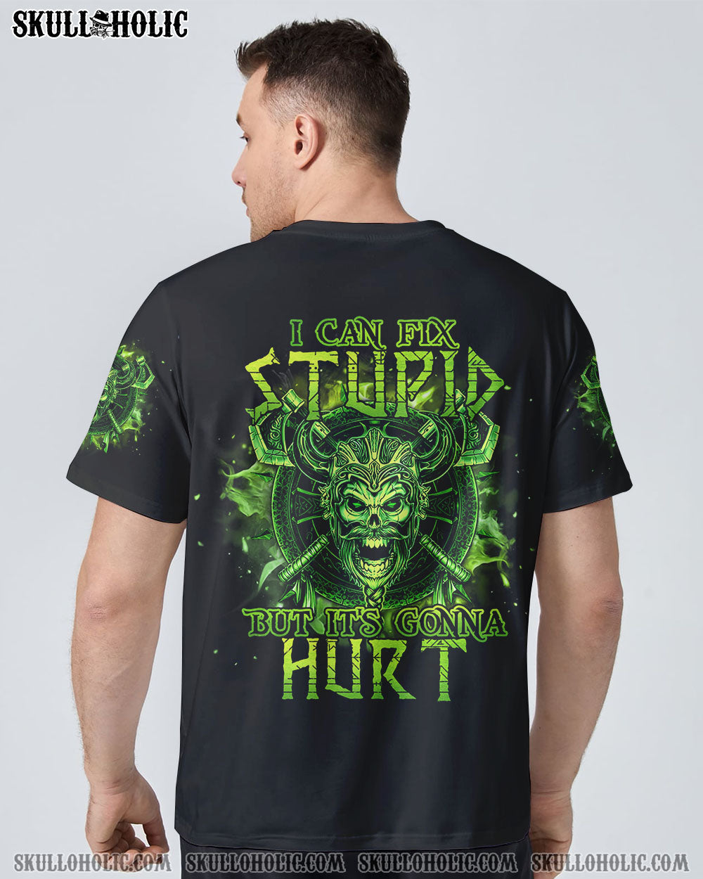 I CAN FIX STUPID VIKING SKULL ALL OVER PRINT - TLTM2809221