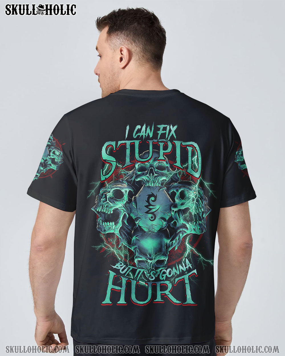 I CAN FIX STUPID 4 SKULLS ALL OVER PRINT - TLTM2807221KI