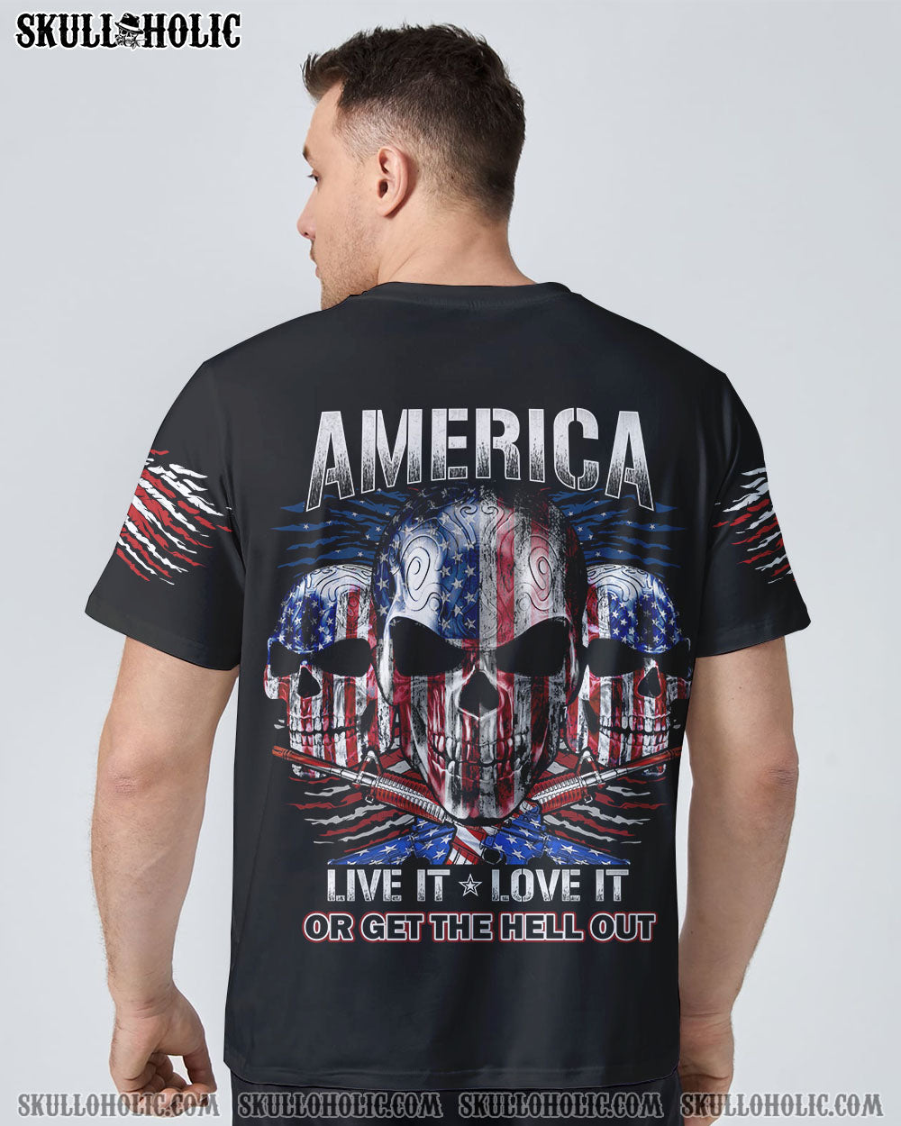 AMERICA LIVE IT LOVE IT OR GET THE HELL OUT SKULL ALL OVER PRINT - YHTG2109221