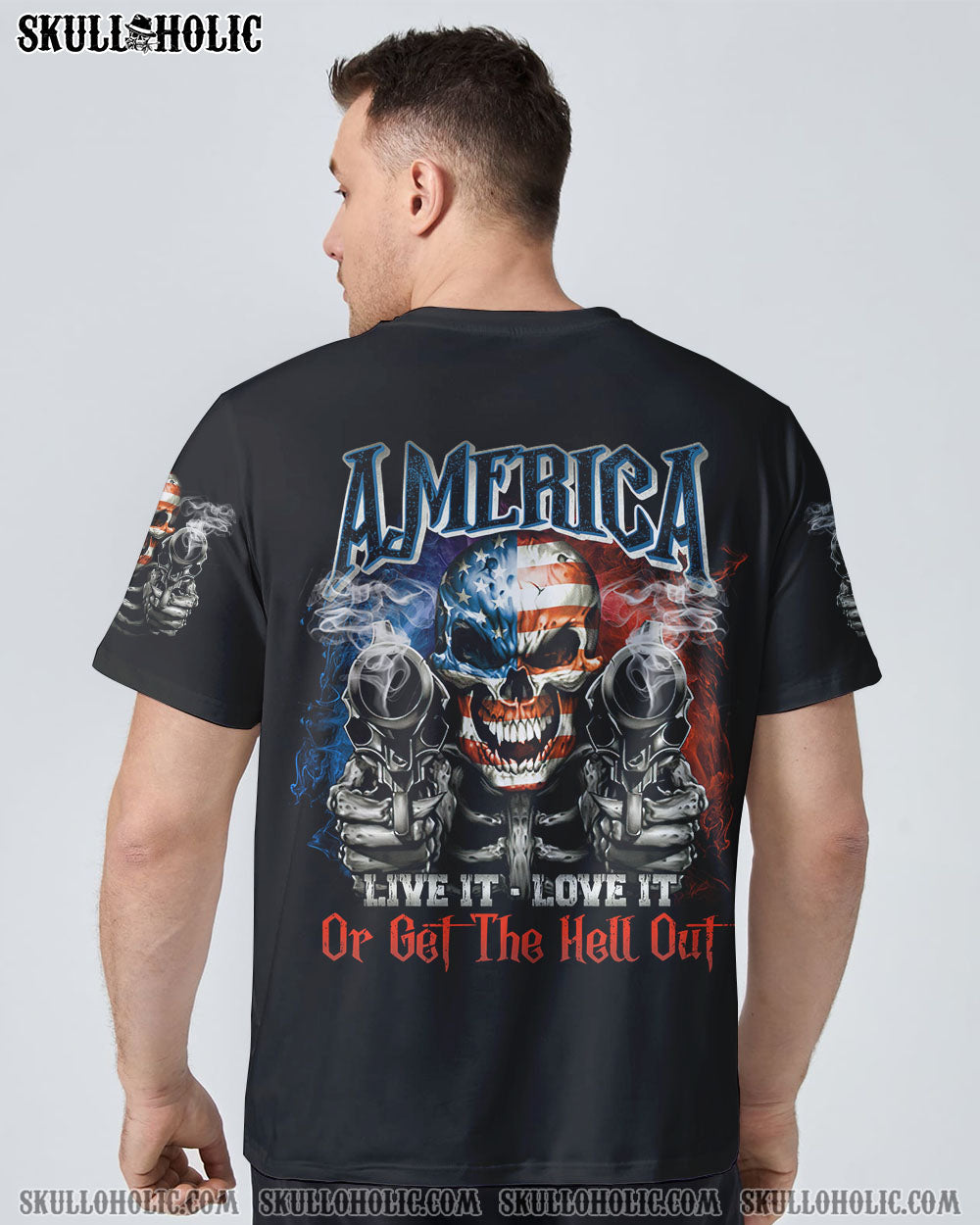 AMERICA LIVE IT LOVE IT OR GET THE HELL OUT SKULL G ALL OVER PRINT - TLNO2309221