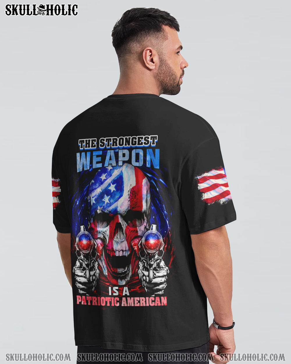 THE STRONGEST WEAPON PATRIOTIC SKULL ALL OVER PRINT - YHTG1509223