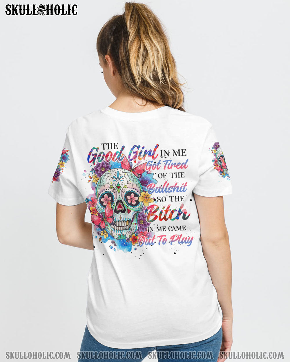 THE GOOD GIRL IN ME FLOWER SKULL ALL OVER PRINT - TLTR1208222