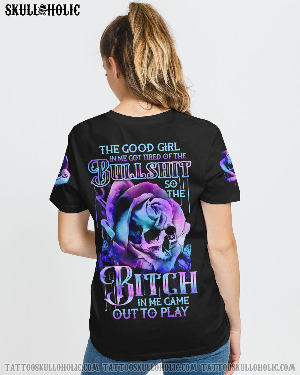 THE GOOD GIRL IN ME MELT ROSE SKULL ALL OVER PRINT - TLTW2707221KI